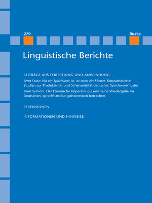 cover image of Linguistische Berichte Heft 279